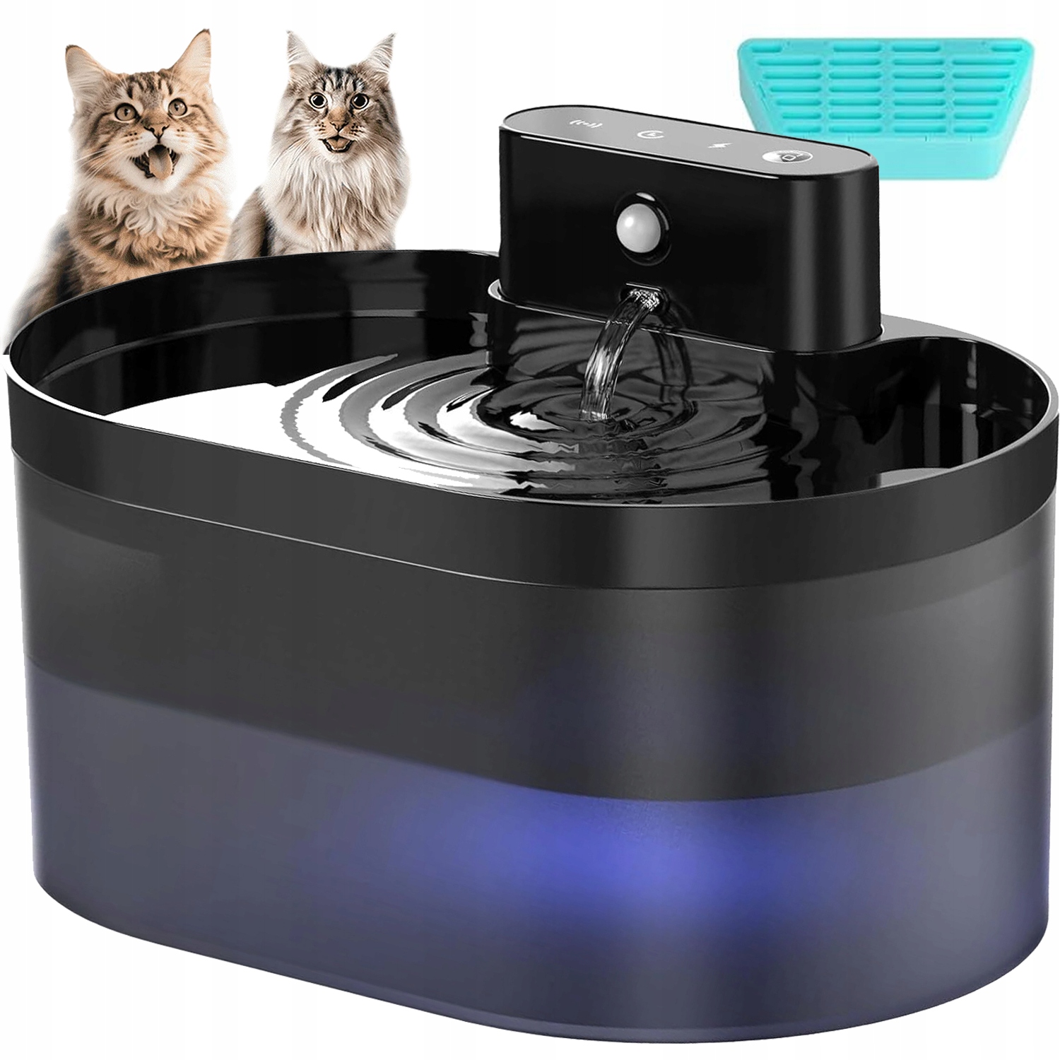 Automatické Krmítko Miska Napáječka Tichá Fontána Pro Kočky Psa 2,2L S Filtrem