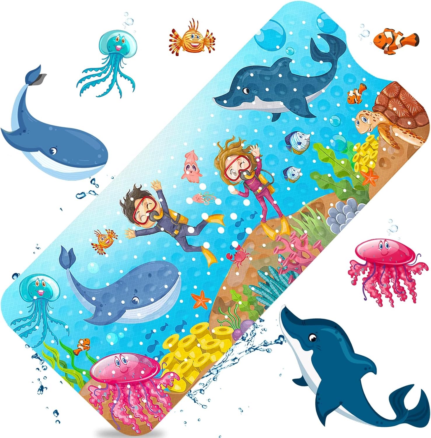 Antypoślizgowa mata do kąpieli 100x40 cm z przyssawkami Pvc dla dzieci
