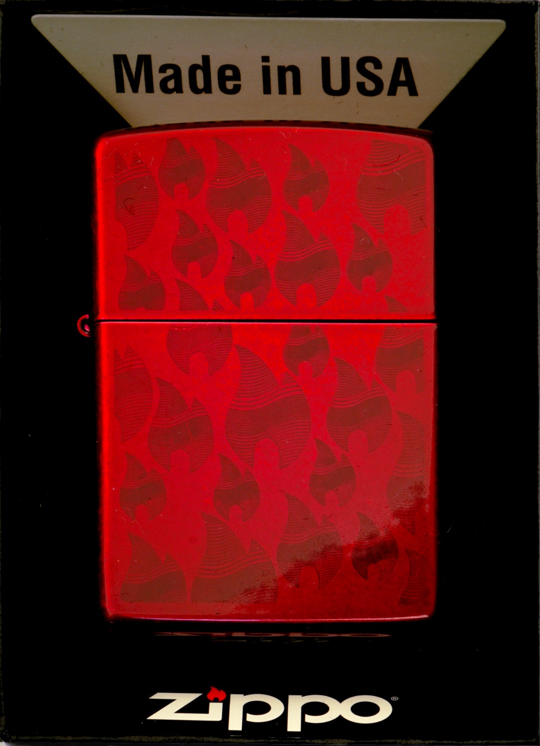 Zapalovač Zippo Candy Apple Red Flame Pattern Větruodolný benzínový