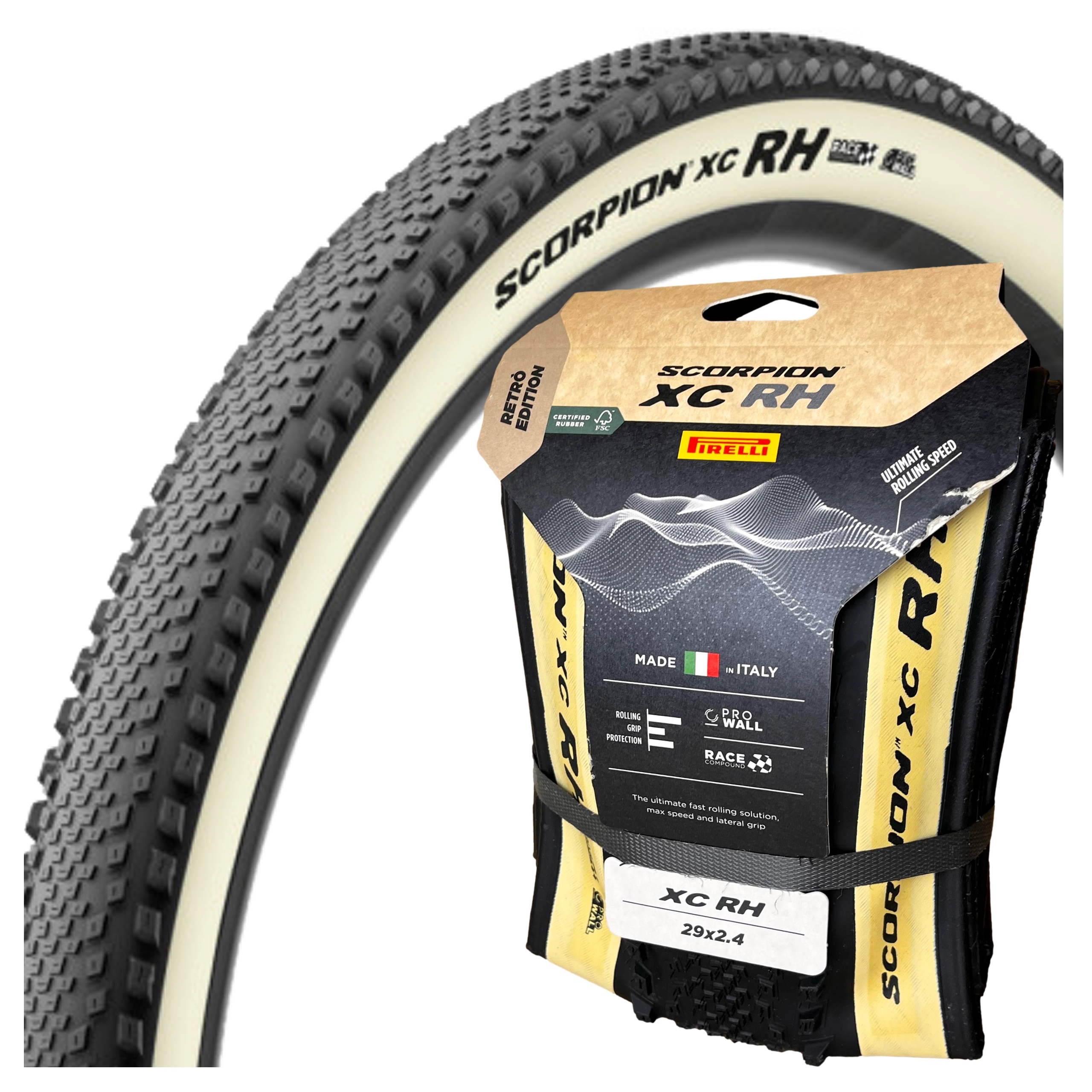Opona Mtb Pirelli Scorpion Race XC Rh 29 x 2.4 ProWALL Retro Beżowy Bok