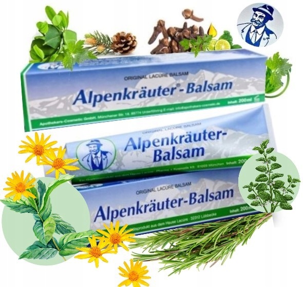 3 Pak Alpenkrauter Balsam z Ziół Alpejskich Przeciwbólowa Oryginał Zestaw