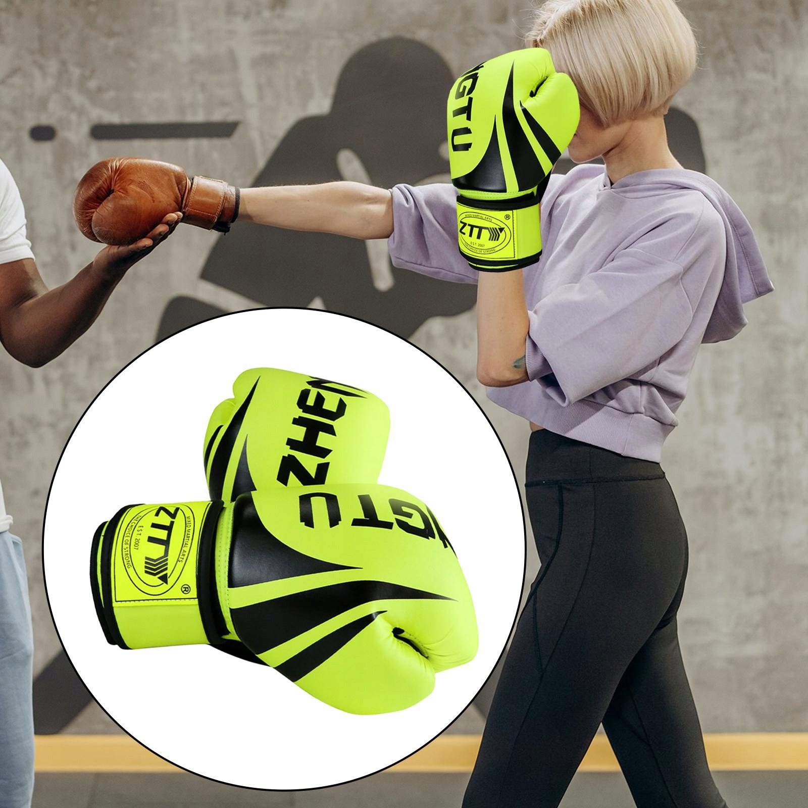 .Boxing Gloves Sparring Boxing Gloves Green Marka bez marki