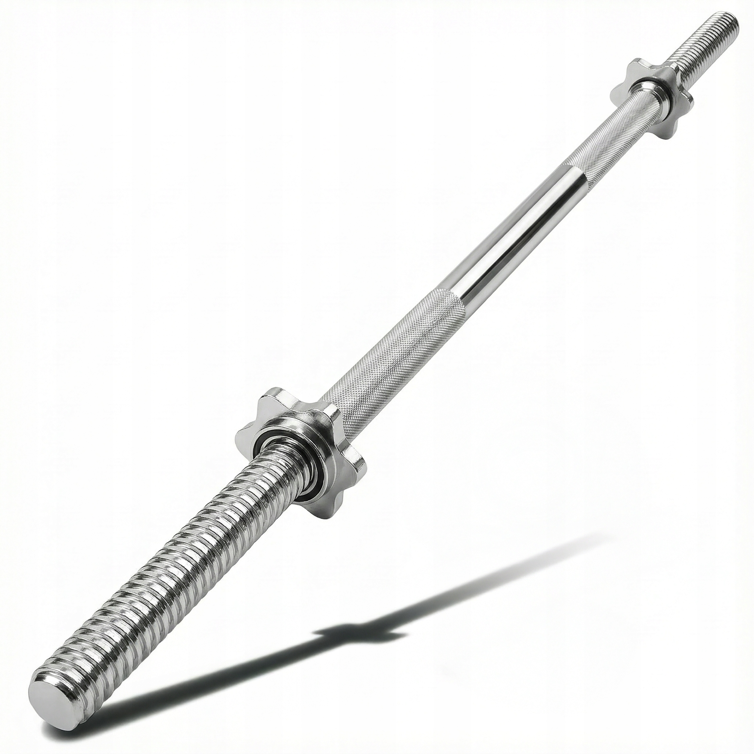 Gryf Prosty stalowy sztanga 120 cm 30mm ryflowany gwintowany z zaciskami