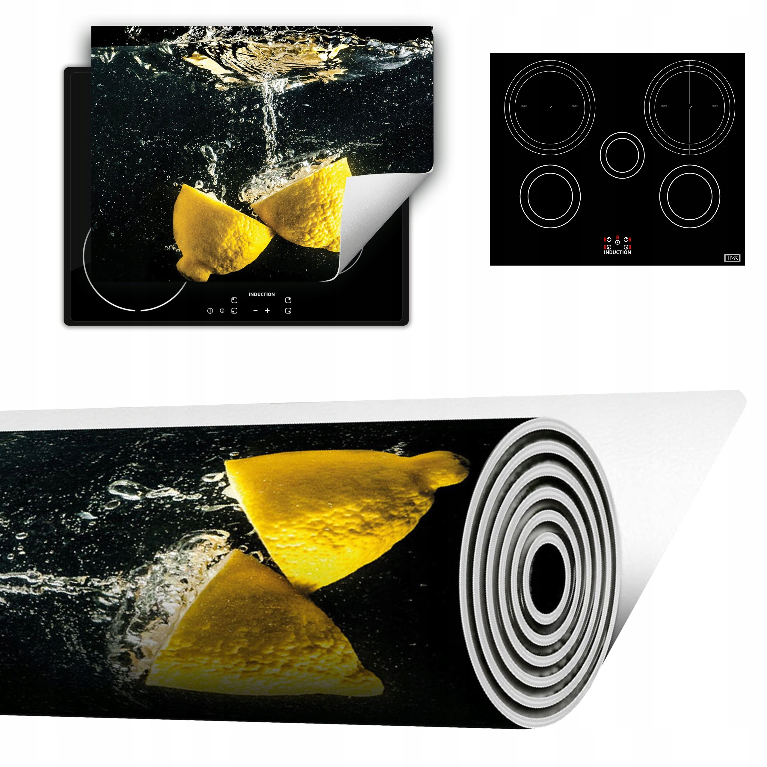 Vinylová Podložka Do Kuchyně Více Místa 70x52 černá citron