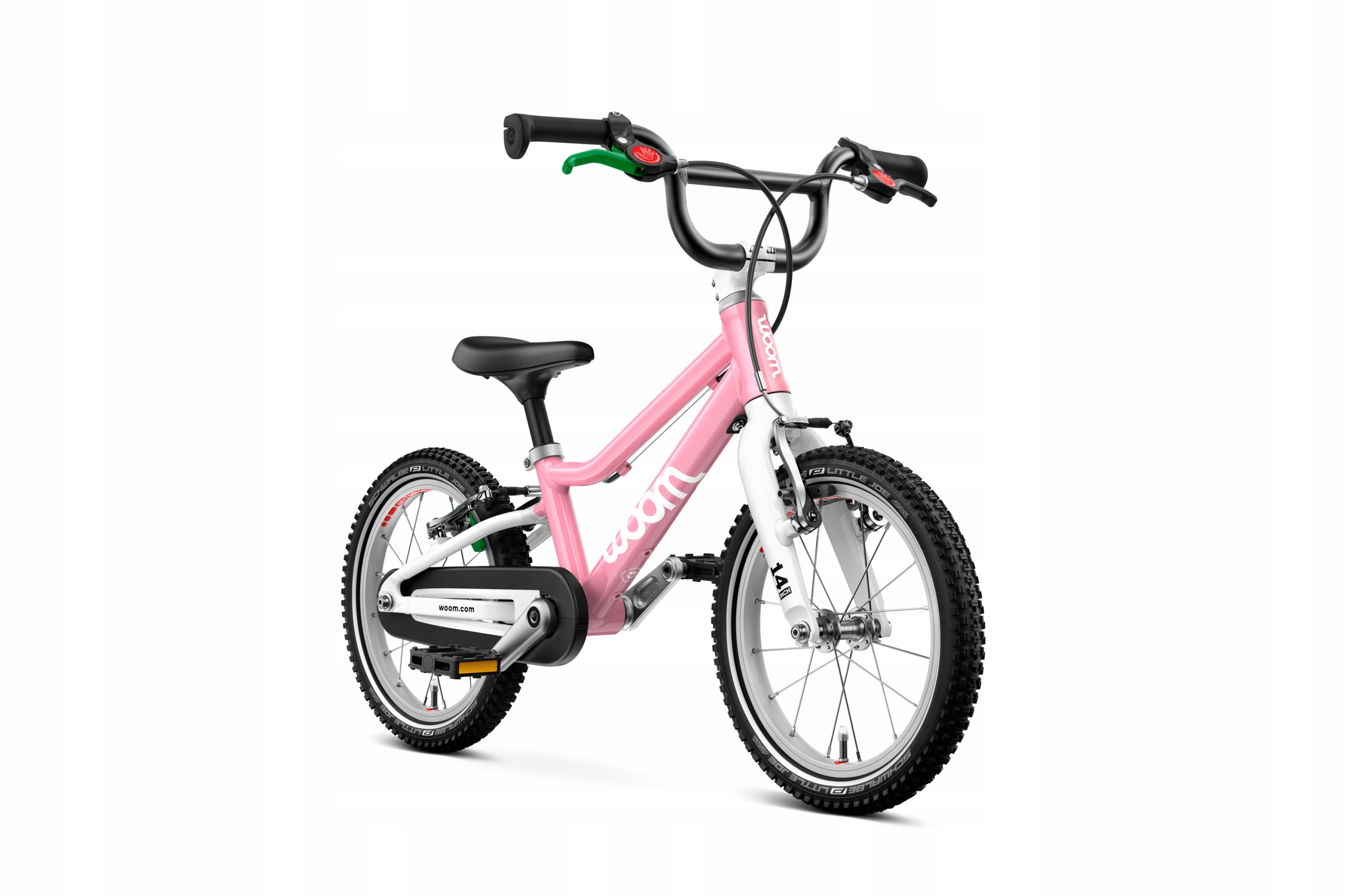 Lekki Rower dla dziecka Woom Go 2 14" Różowy/Powder Pink