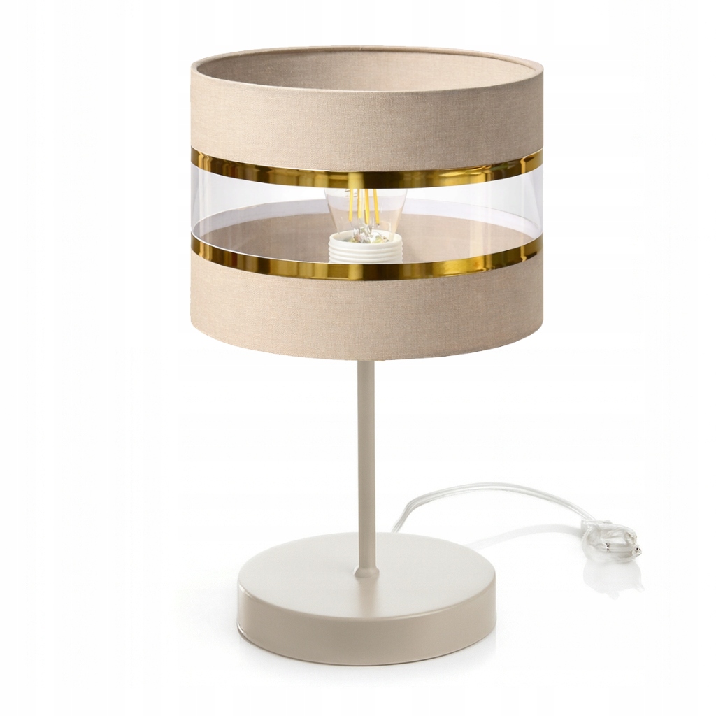 Luxusní Stolní Noční Lampa Kovová Kašmír Zlaté Stínidlo E27 Led