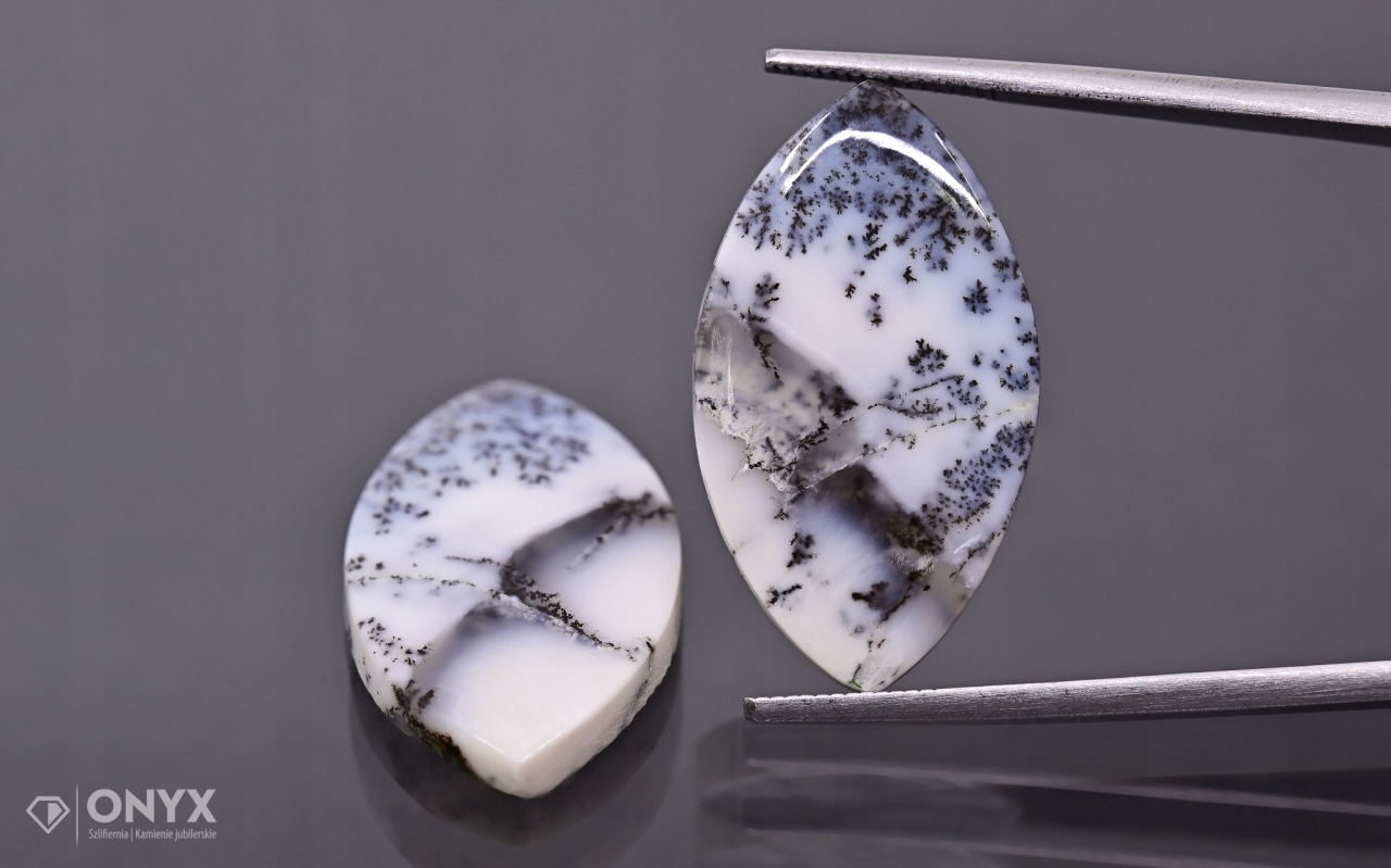 Dendritový achát z Turecka konvexní mělký Para značky