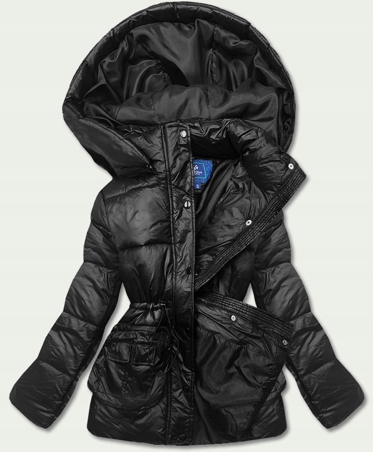 Oversize Bunda S Kapucí AG6-26 Černá L (40)