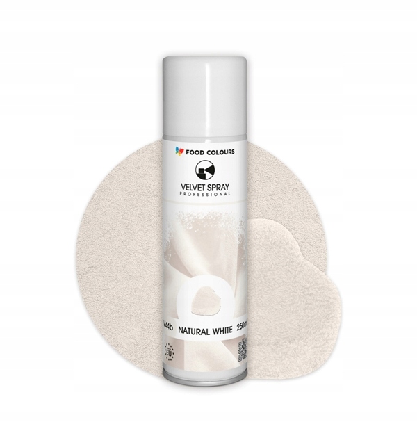 Semiš ve spreji Bílý Food Colours Velvet 250 ml Natural White