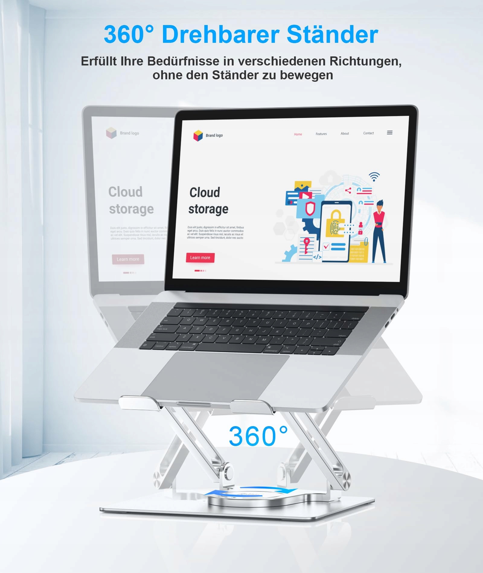 BOYATA REGULOWANA PODSTAWKA OBROTOWA STOJAK DO LAPTOPÓW MONITORÓW 17 CALI — miniatura 2