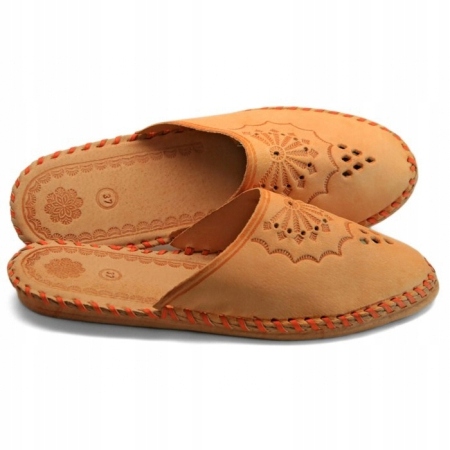 KAPCIE GÓRALSKIE PANTOFLE 100% SKÓRZANE 40