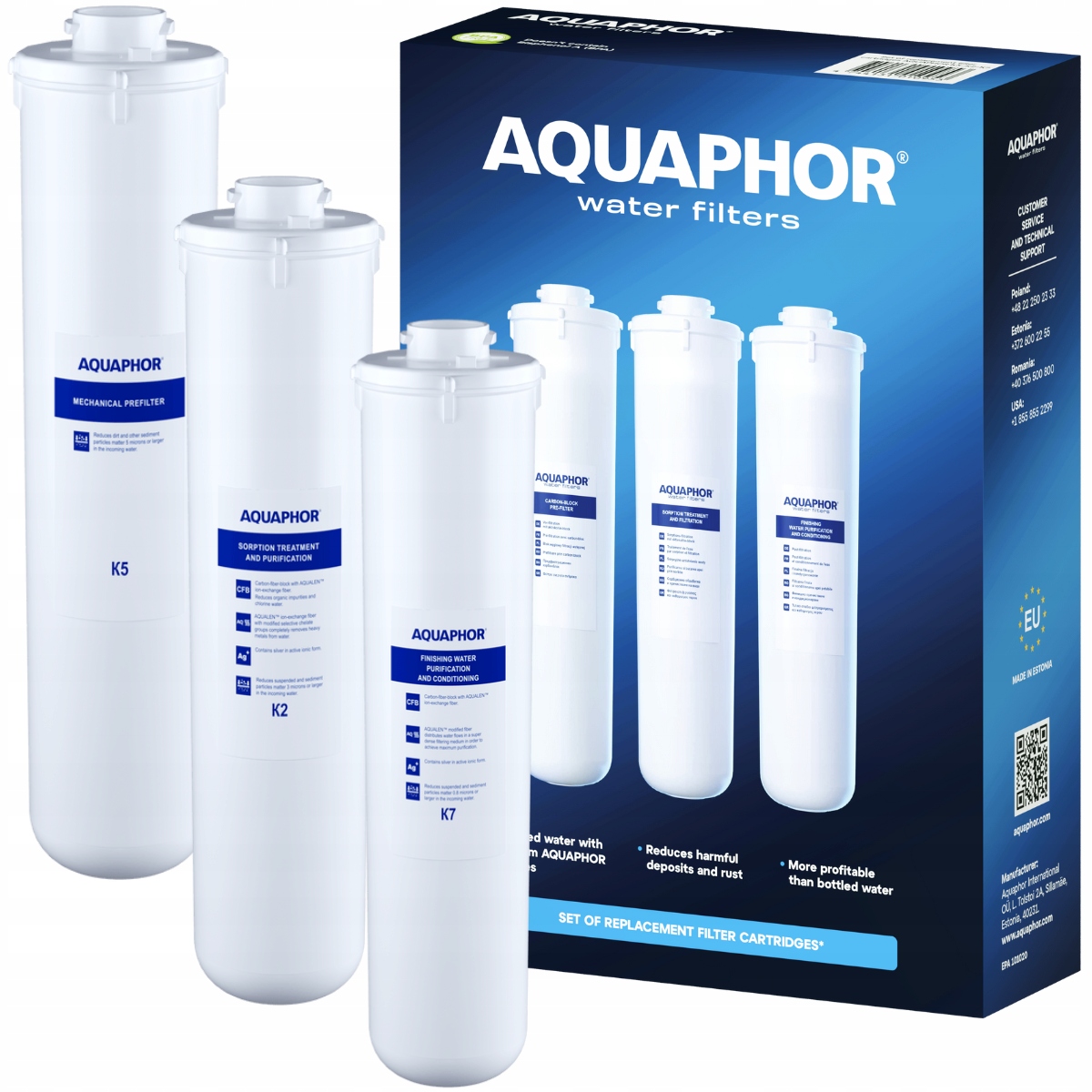 Wkłady wymienne do filtra wody Aquaphor Kryształ A zestaw filtrów K5 K2 K7