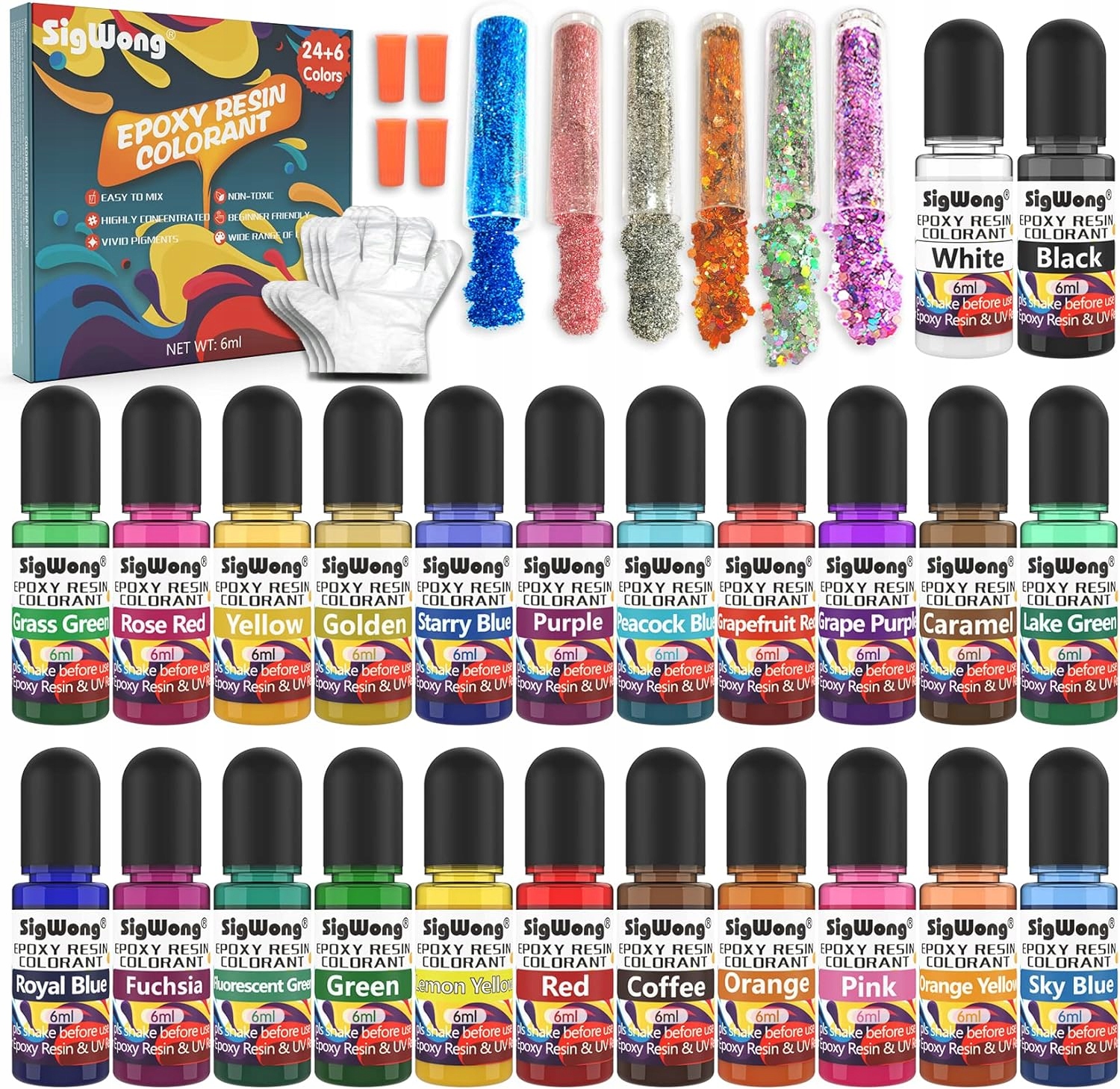 Pigment Barvivo Do Epoxidové Pryskyřice Sada 24š třpytky