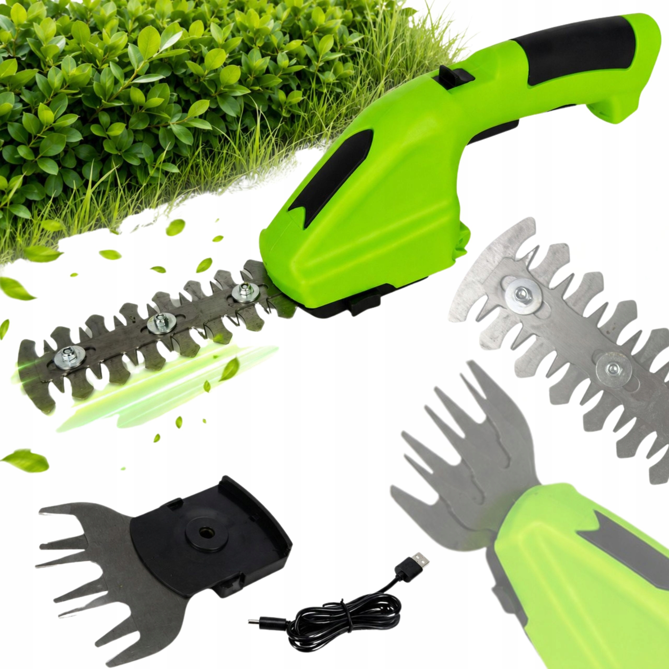 Zahradní nůžky Akumulátorové Elektrické Nůžky Na Živý Plot 3.6V 2 Čepele Sada