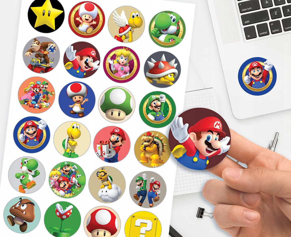ZESTAW NAKLEJKI + TATUAŻE DLA DZIECI DZIECIĘCE SUPER MARIO BROS JAKOŚĆ Marka inny