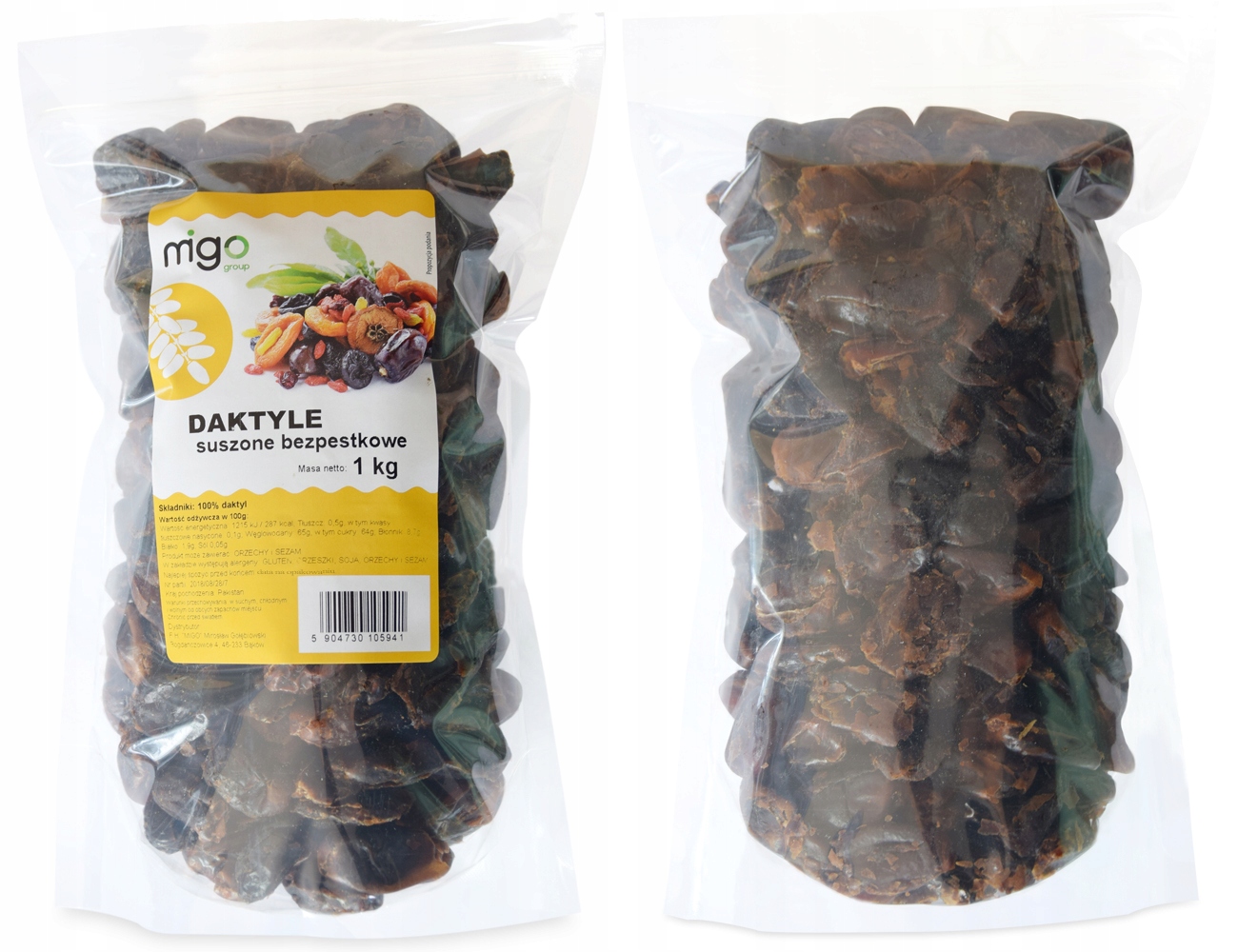 DAKTYLE Suszone Bez Pestek 1kg, PYSZNE - MIGOgroup Waga 1000 g
