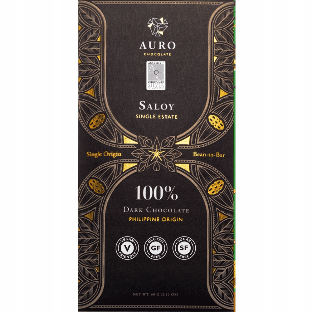 Levně 2x Auro kakaová hmota Saloy 100% Cocoa 60 g