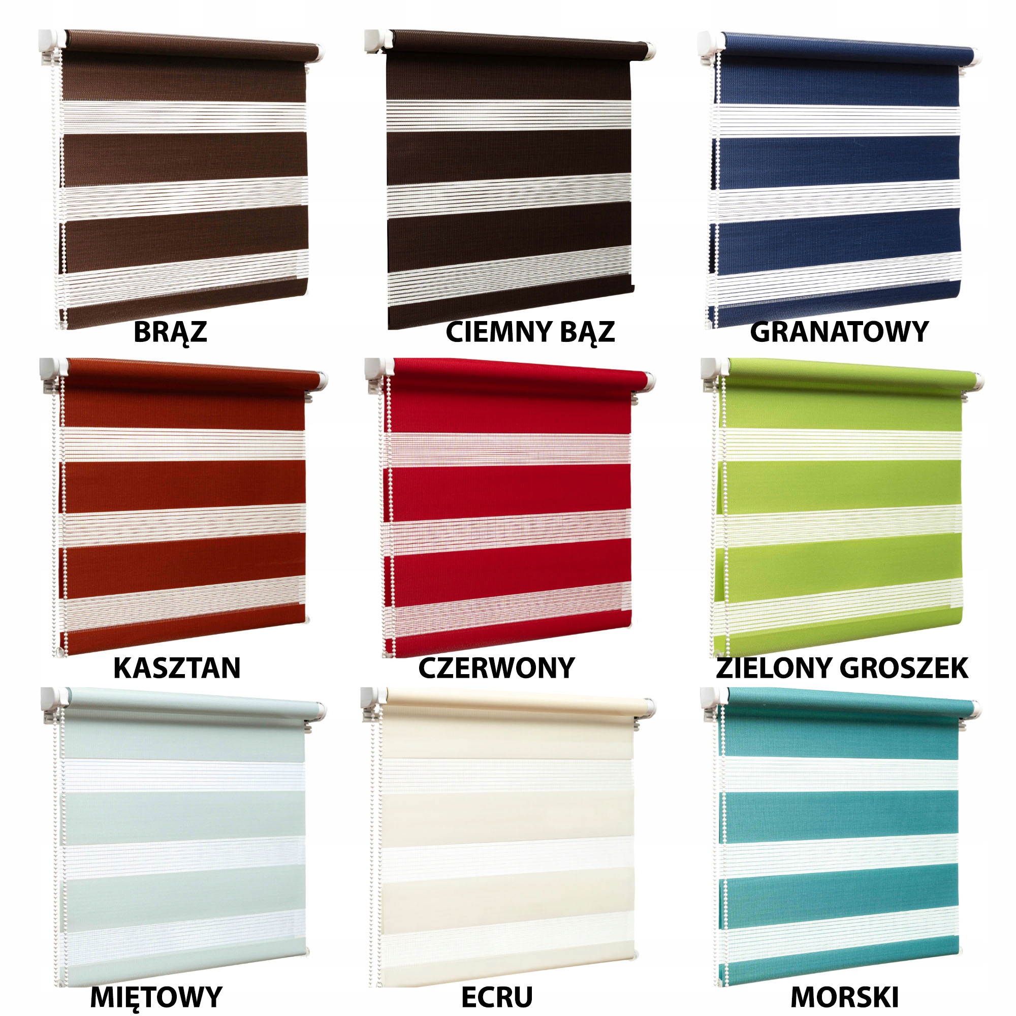 ROLETA ROLETY DZIEŃ NOC 95x150 CM Z NAPINACZEM NA WYMIAR– WYBÓR KOLORÓW Marka bez marki