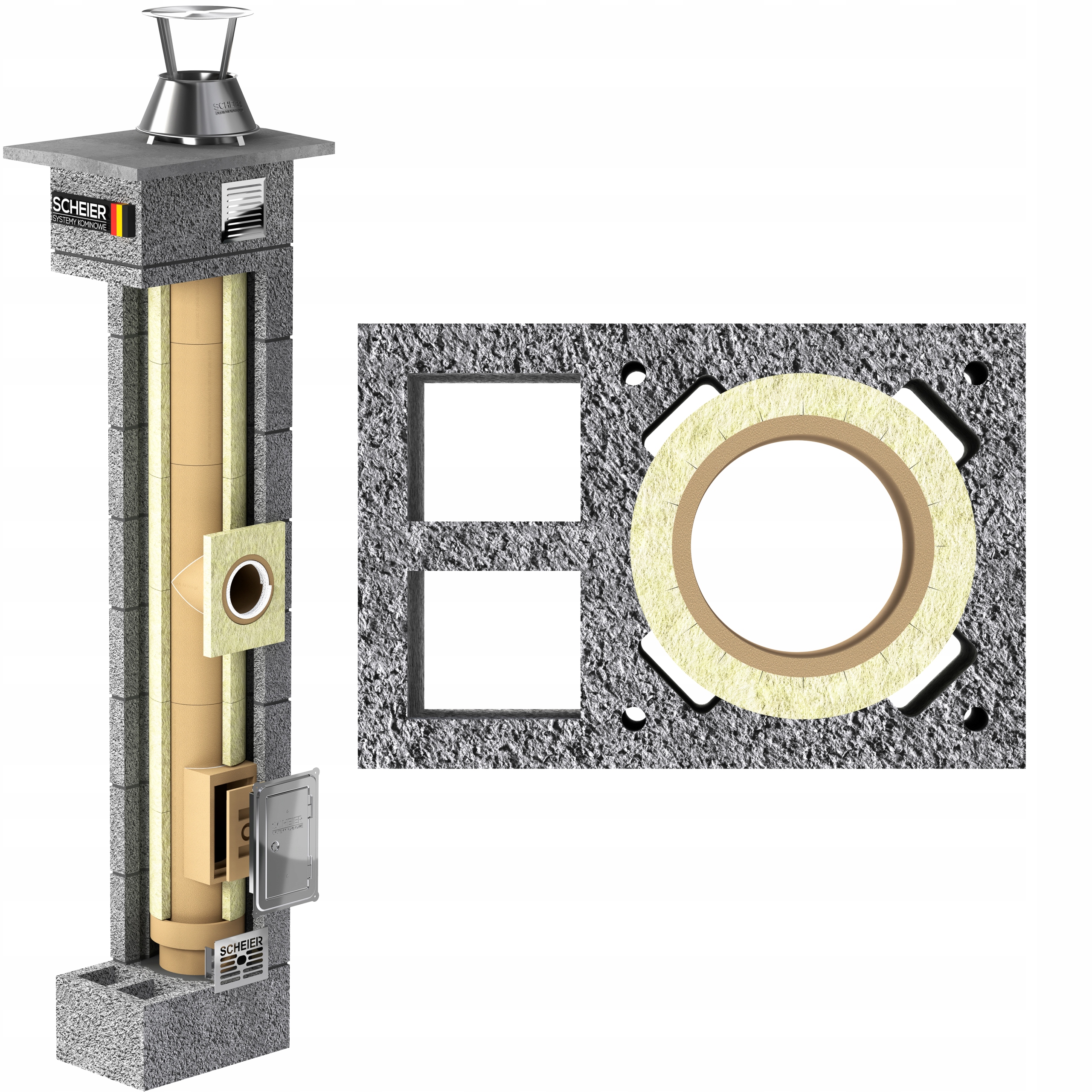 Keramický systémový komín fi 160 12 m, kompletní sada, komínový systém Max