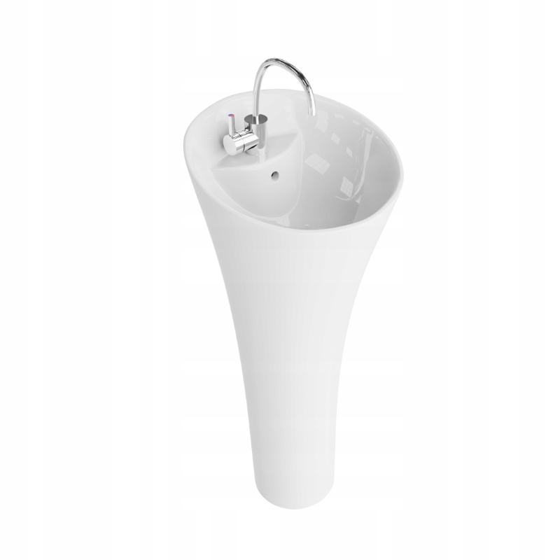 Stojací umyvadlo Soft, oválné, bílé, keramika,