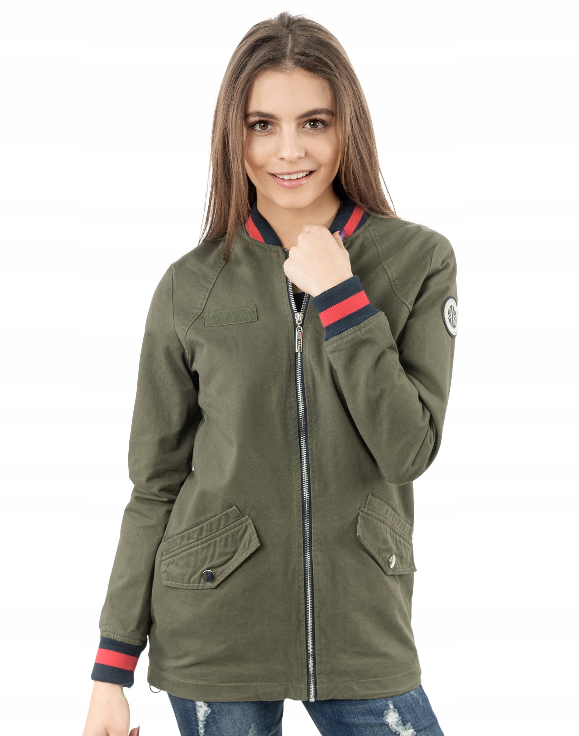 

Kurtka Damska Bomberka Długa Bomber 1725 r S Khaki