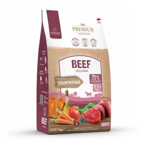 Pokusa Premium Selection Hovězí Dospělé hovězí 3kg
