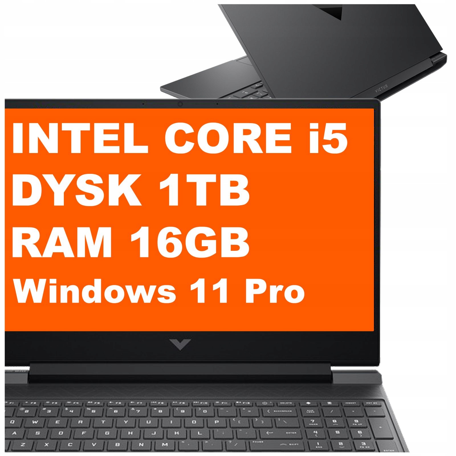 Laptop Hp Victus 15-fa Intel i5 16GB 1TB Rtx 3050 Fhd 144Hz W11 Pro Czarny