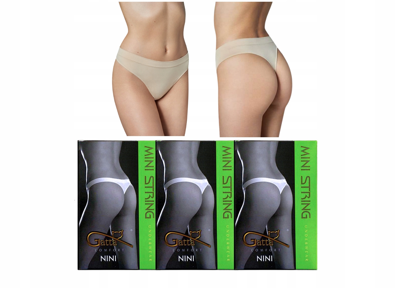 

Stringi Gatta Nini mini stringi M beżowe 3-PAK