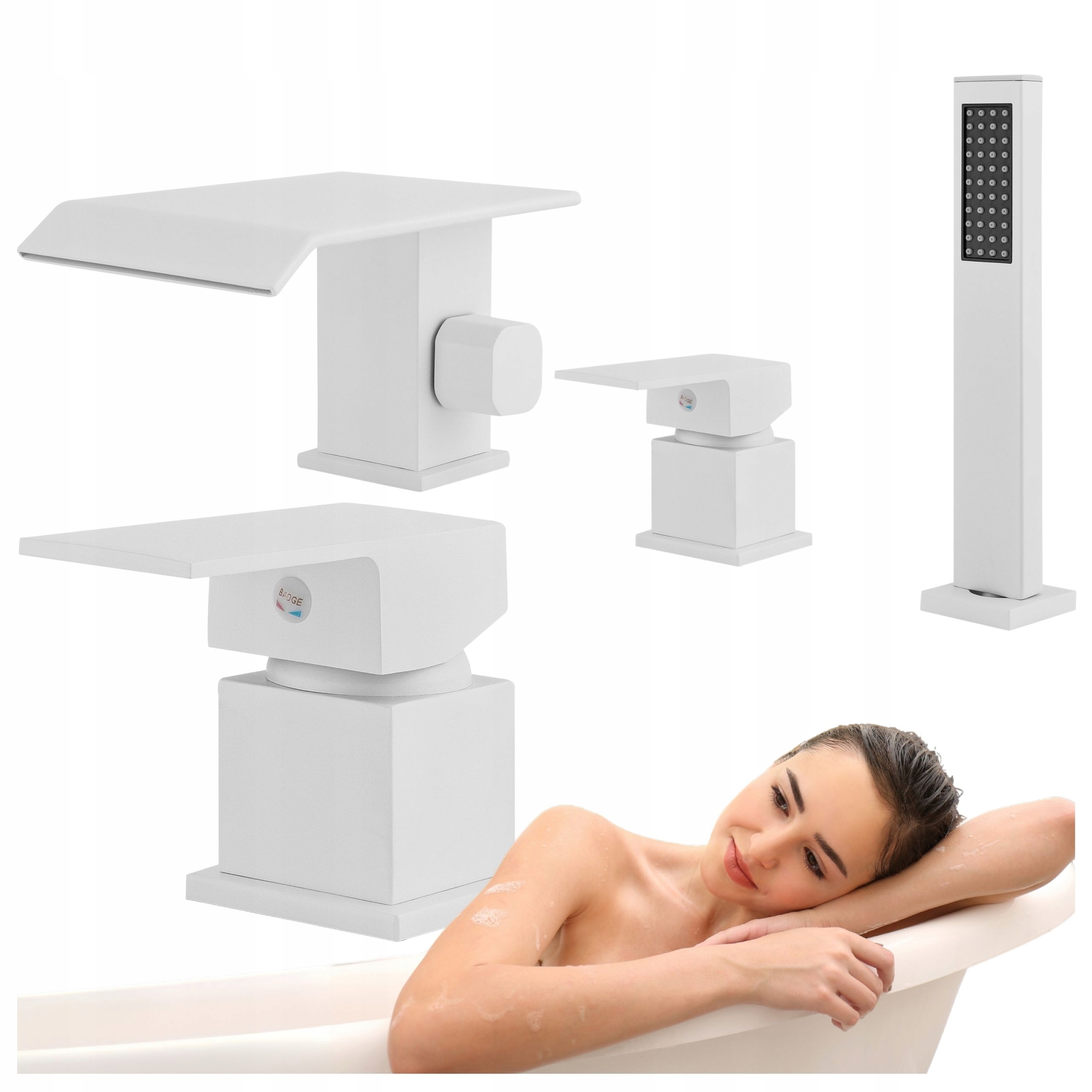 3-OTVOROVÁ Vanová Stojánková Baterie, Bílá