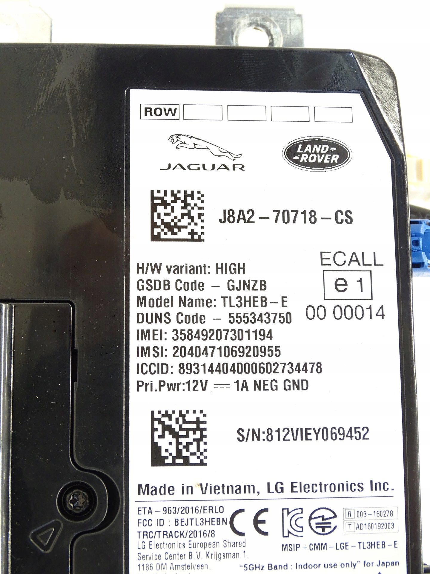 modulo Controllo TELEMATYCZNEGO LAND ROVER DISCOVERY JAGUAR J8A2-70718-CS