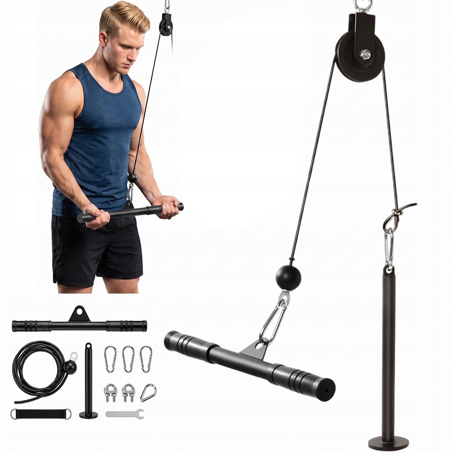 Wyciąg Górny I Dolny Zestaw Do 100KG Uchwyt Triceps Do Treningu Siłowego
