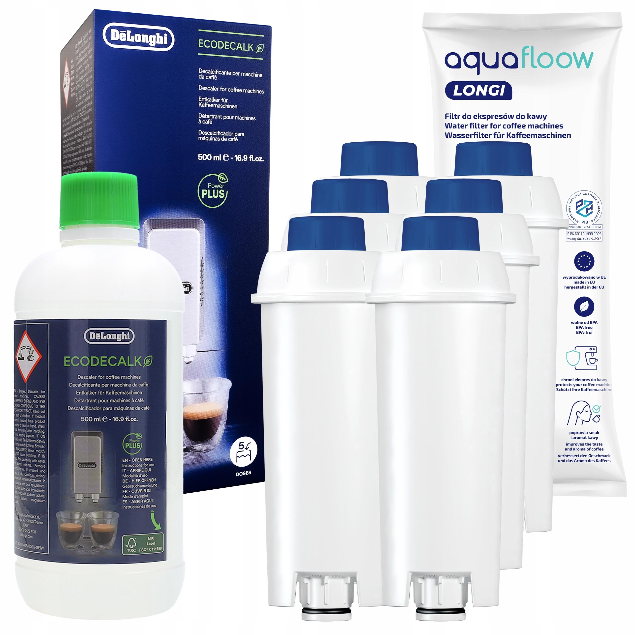 6x filtr do wody do ekspresu Delonghi odkamieniacz do ekspresu Delonghi