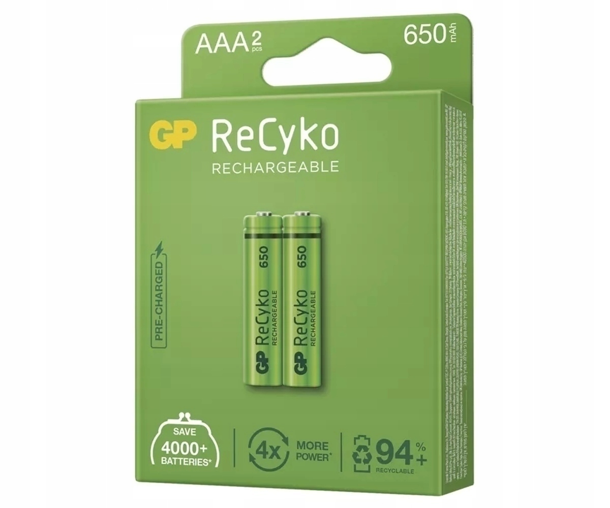 2x Akumulator GP ReCyko+ 650mAh 1.2V AAA Ni-MH Marka GP