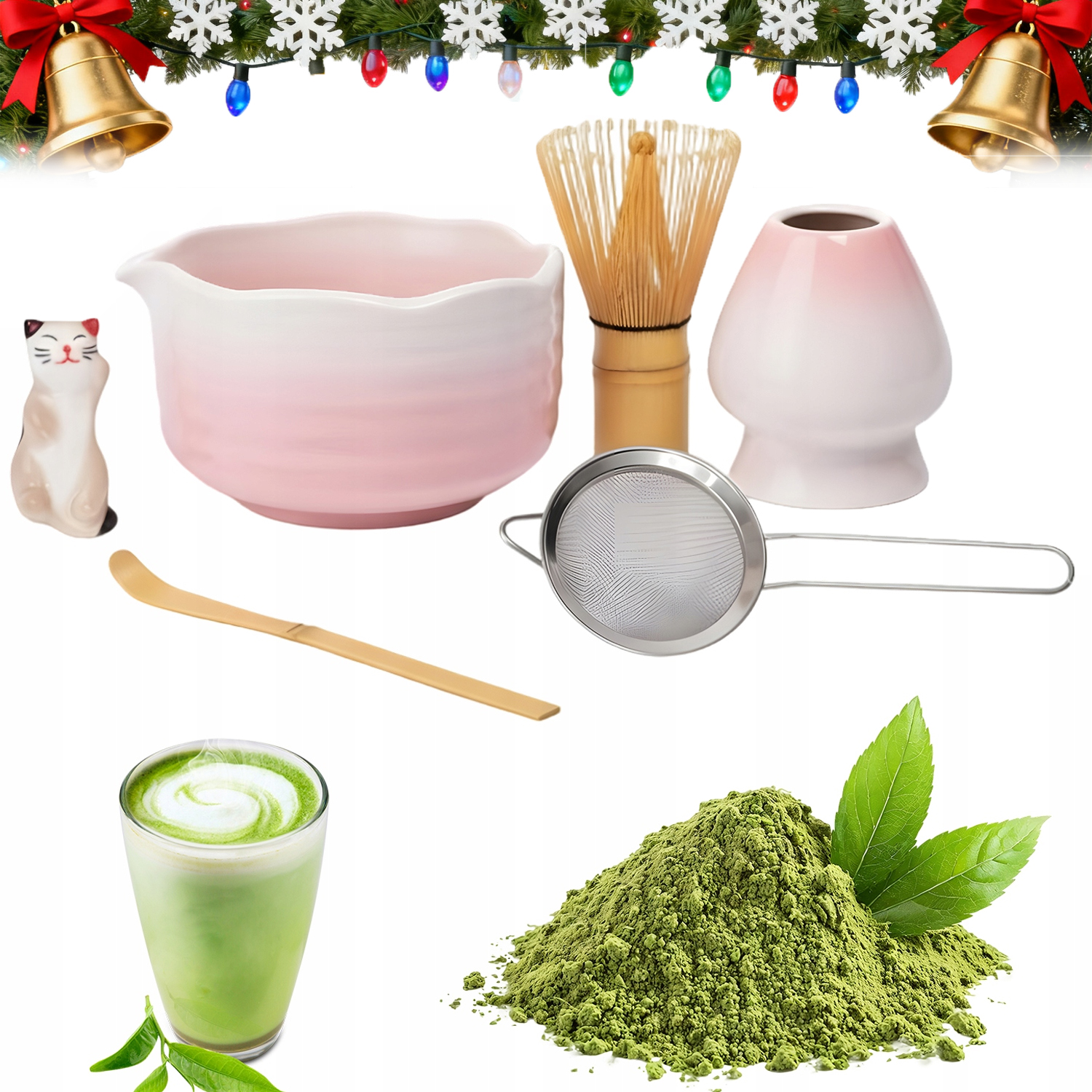 Zestaw Prezentowy 6 Szt Do Herbaty Matcha Zestaw Do Parzenia Matchy Łyżka