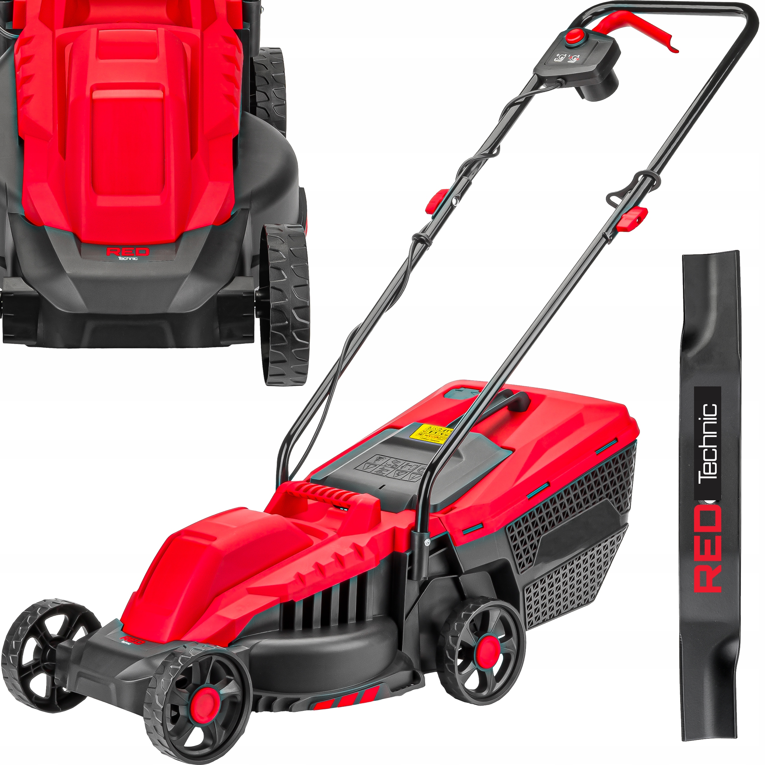 Elektrická Sekačka 2200 W 32 CM Velký Koš 30 L Regulace Výšky Lehká