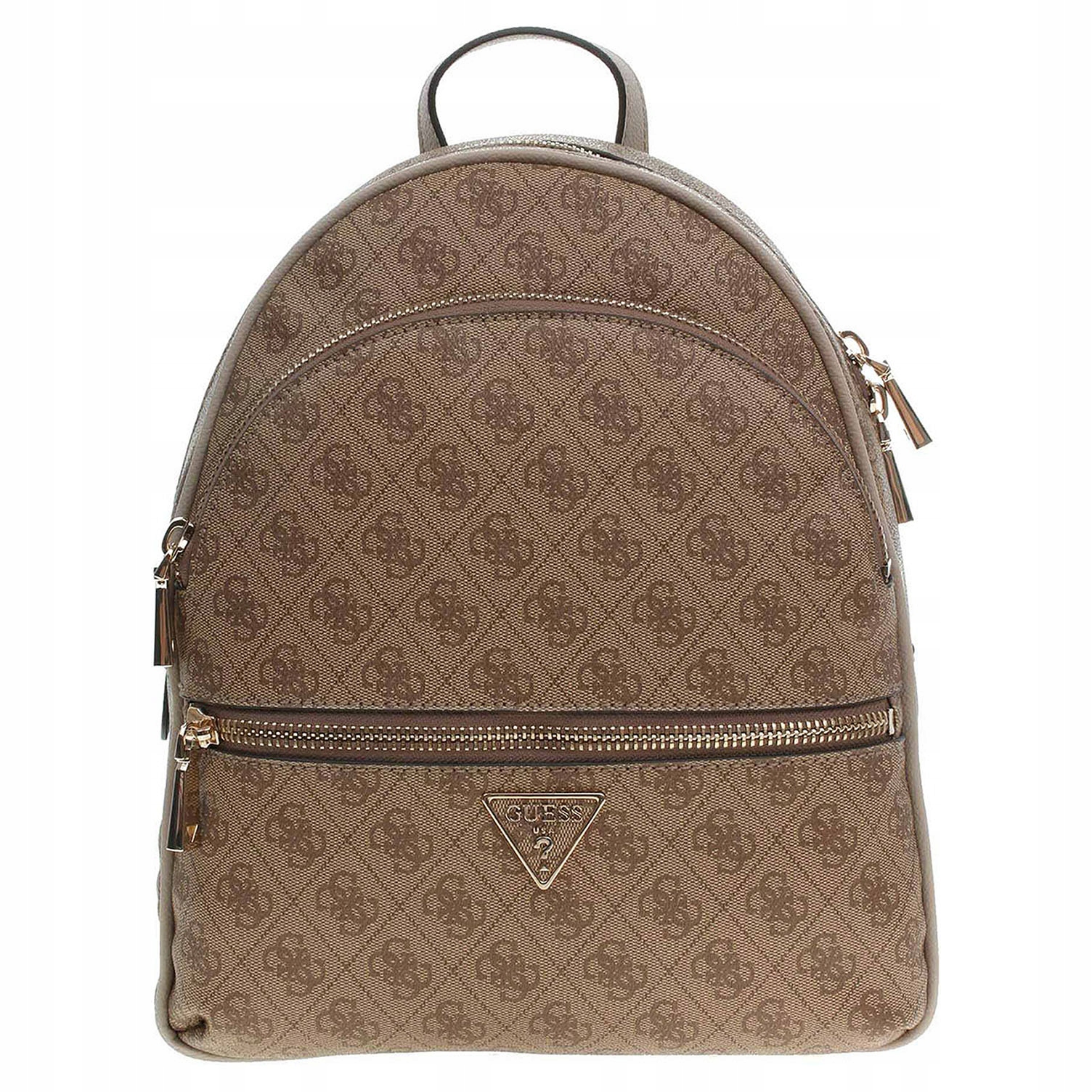 Damski Plecak Guess Manhattan Latte Logo Premium Beżowy Oryginał