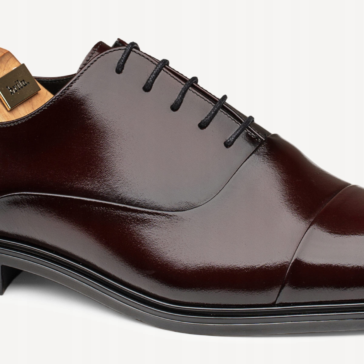 BRILU MĘSKIE PÓŁBUTY WIZYTOWE SKÓRZANE BORDOWE 41 Rozmiar 41