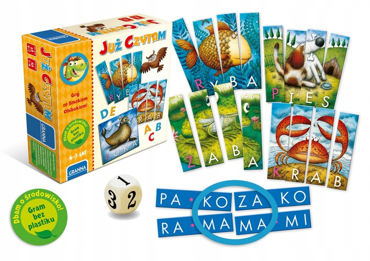 Gra do Nauki Czytania dla Dzieci Rozwijająca TANIO Minimalna liczba graczy 1