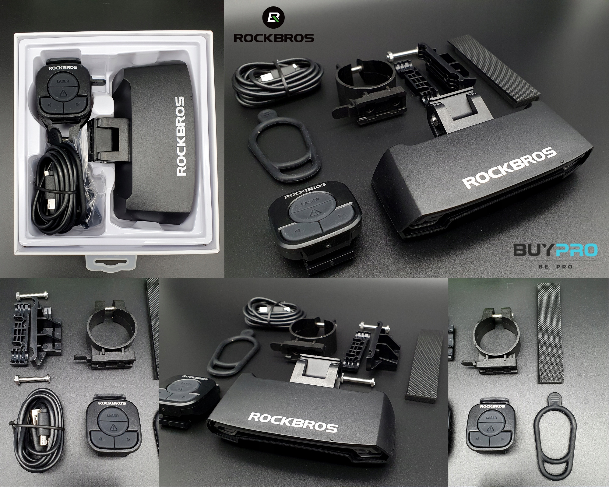 Lampka tylna z laserem STOP kierunkowskazy USB pod siodełko ROCKBROS LKWDR1 Model Buypro