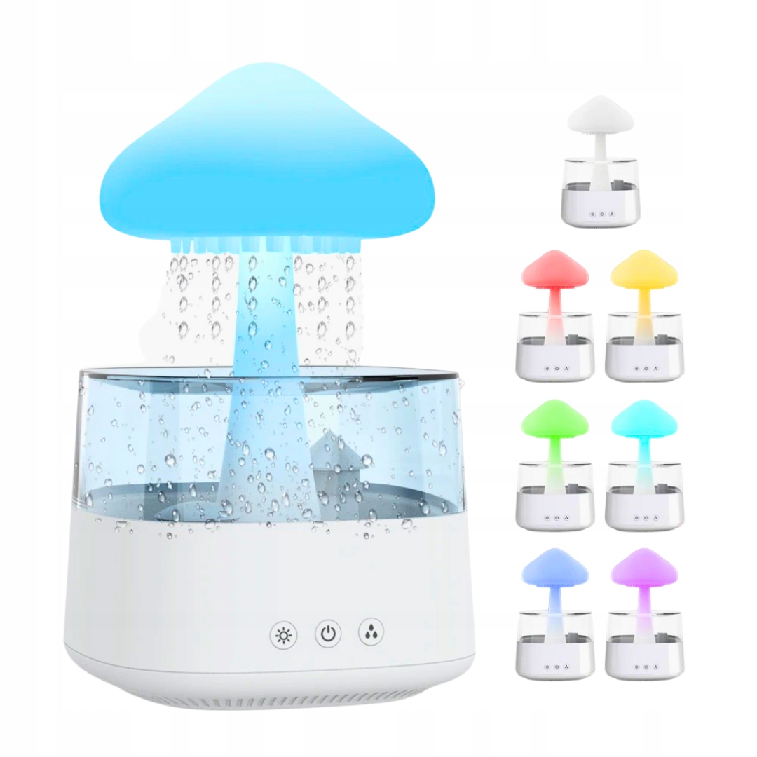 Nawilżacz powietrza Grzybek Chmurka Krople deszczu Lampka Uspokajająca