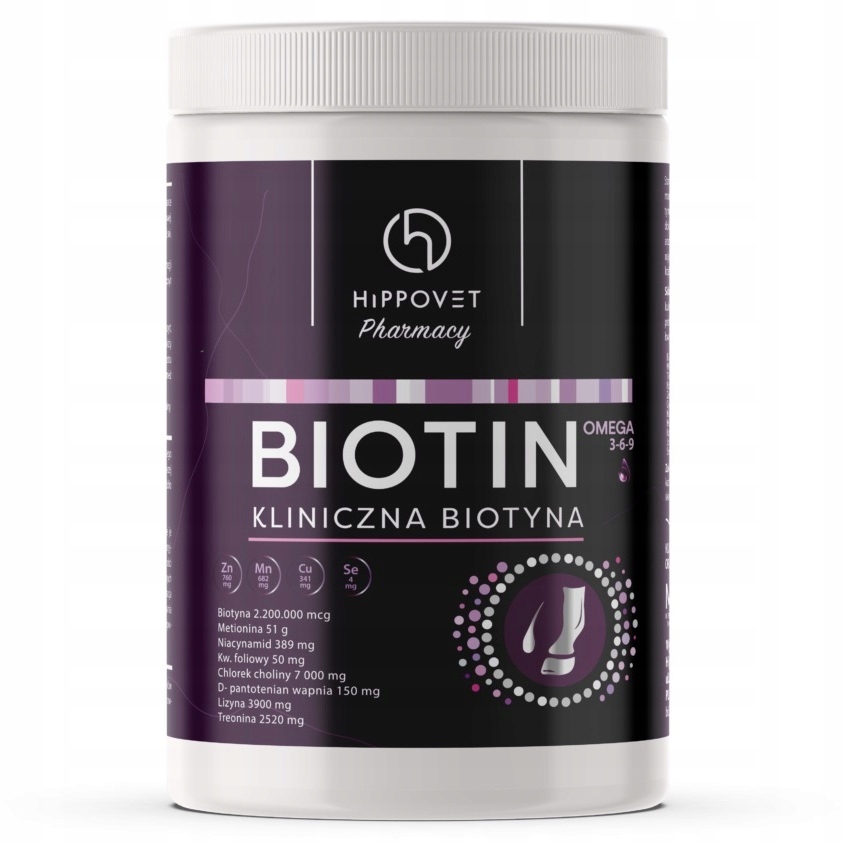 Hippovet Pharmacy Biotin granulat 1 kg biotyna na kopyta, skórę i sierść