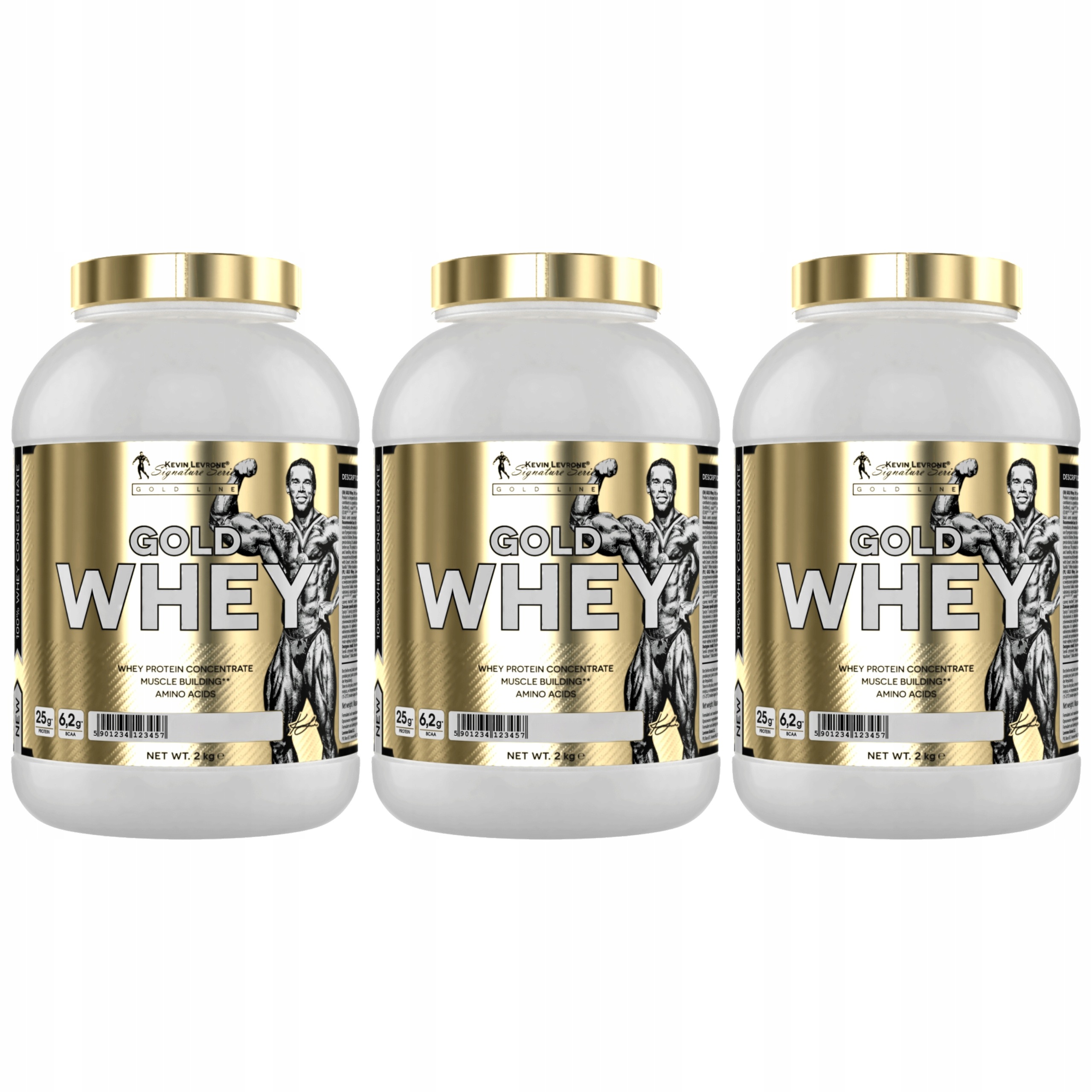 3x Syrovátkový Protein Gold Whey Koncentrát 22 g Proteiny 2000 g Kevin Levrone