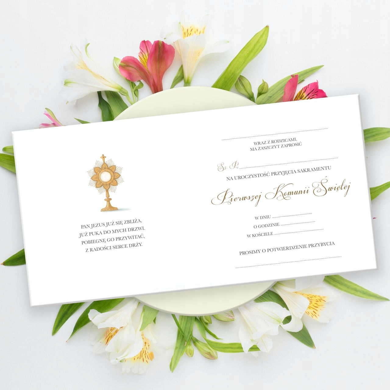 ZAPROSZENIA na Komunię, Pierwsza Komunia Delikatne Kolor wielokolorowy
