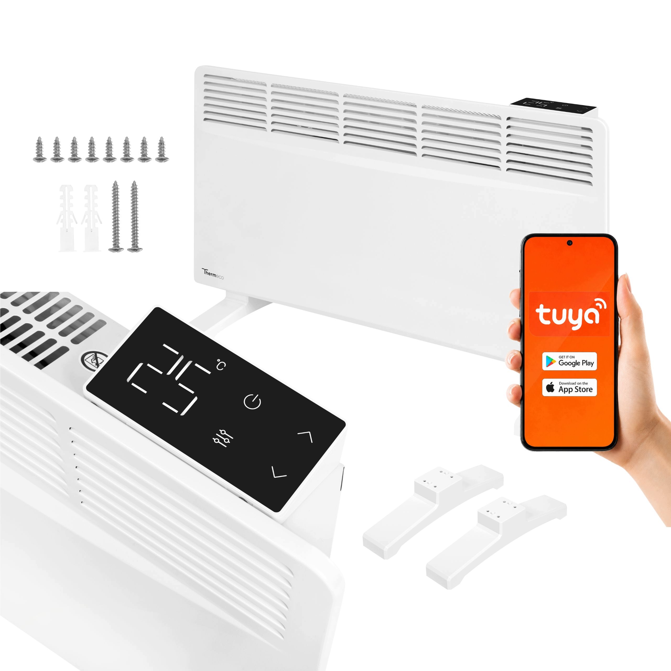 Elektrický ohřívač 2000 W Thermeco Nuo+ konvektor s termostatem a WiFi