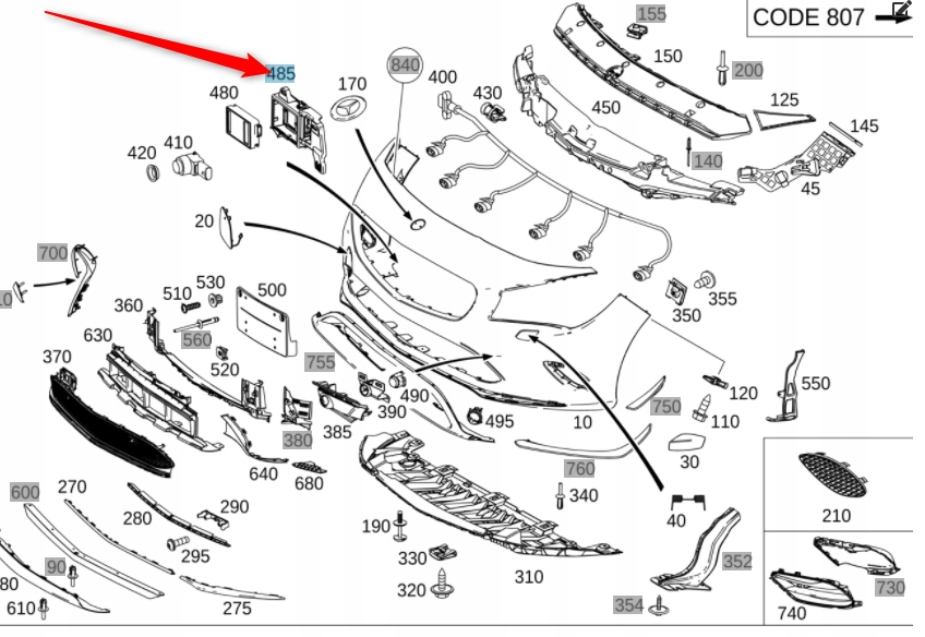 MOCOWANIE RADARU MERCEDES CLA C117 POLIFT AMG Weight with packaging 5 kg