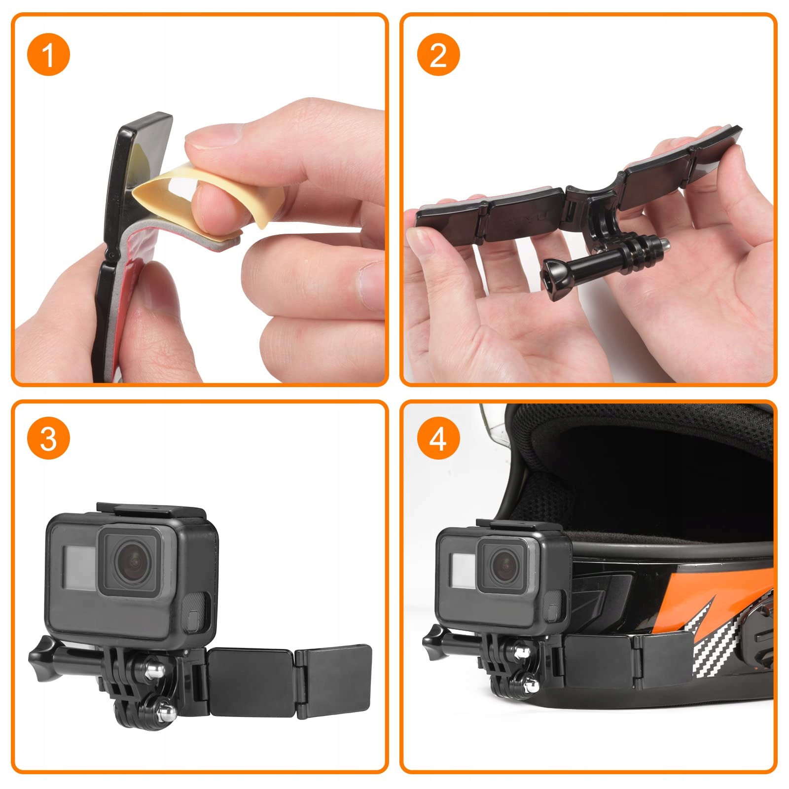 LUPHOLUE Zestaw Mocowania Kasku Motocyklowego Do Kamer GoPro Xiaomi SJCAM — miniatura 5