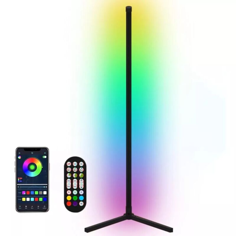 Rgb Rohová Stojací Led Podlahová Lampa S Dálkový Ovladač Aplikací Music Sensor