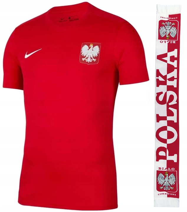Koszulka Nike Polska kibica Męska XXL 193cm Szalik dwustronny Zestaw