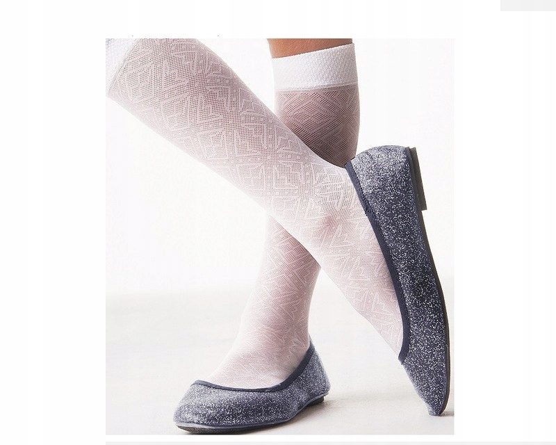 

Podkolanówki białe żakardowe 20 Zuzia Knitex 2pary