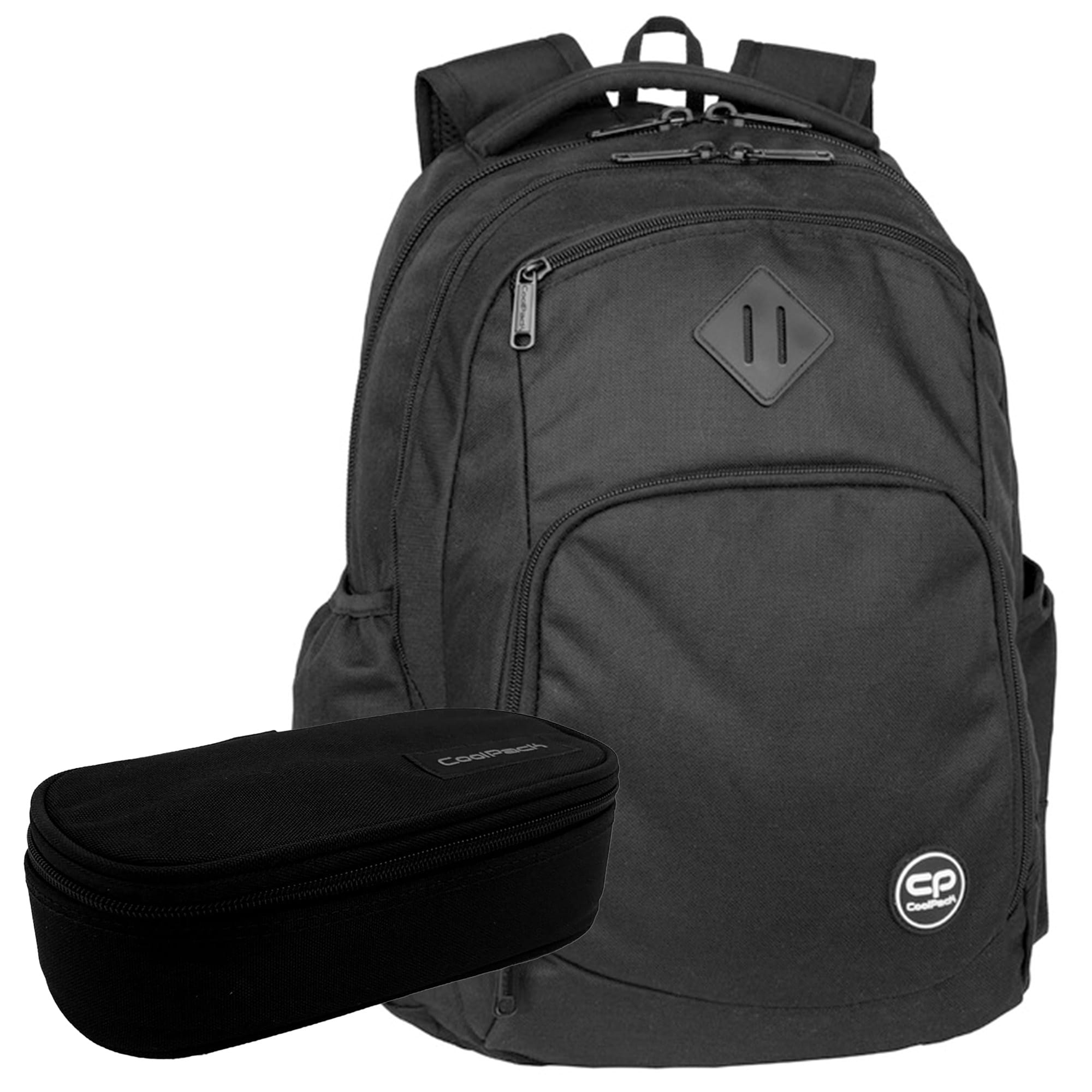Zestaw dla chłopca do klasy 4-8 plecak i piórnik Coolpack Black czarny